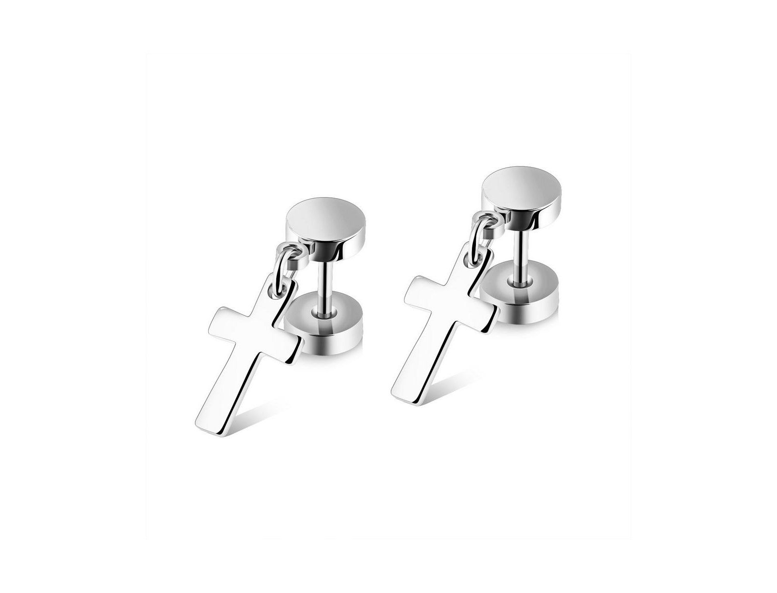 Серьги Metallo Stainless Steel Cross Charm