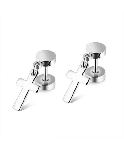 Серьги Metallo Stainless Steel Cross Charm