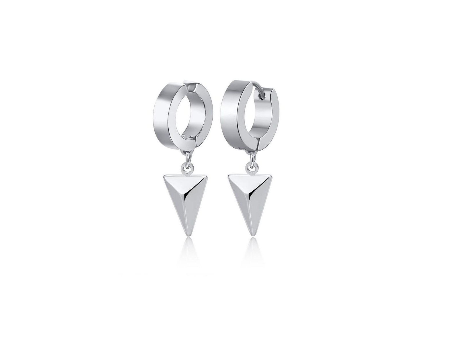 Серьги-кольца Metallo Stainless Steel Triangle Charm Huggie