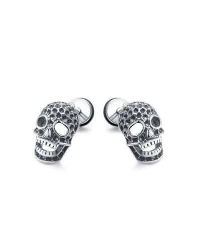 Серьги-гвоздики Metallo Stainless Steel Oxidized Skull