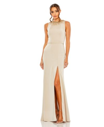 Mac Duggal Women's Embellished High-Neck Sleeveless Column Gown
