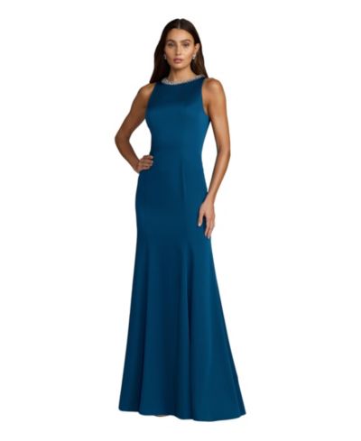 Mac Duggal Women's Sleeveless Trumpet Gown with Embellished High Neck