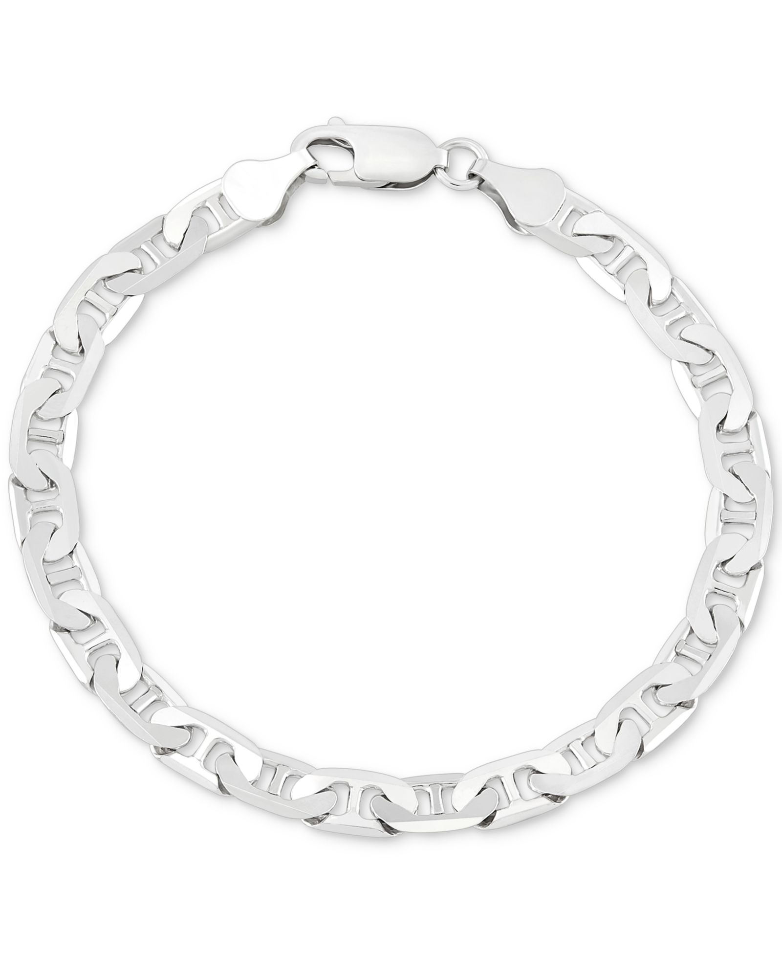 Мужской браслет Italian Silver Polished Mariner Link Chain