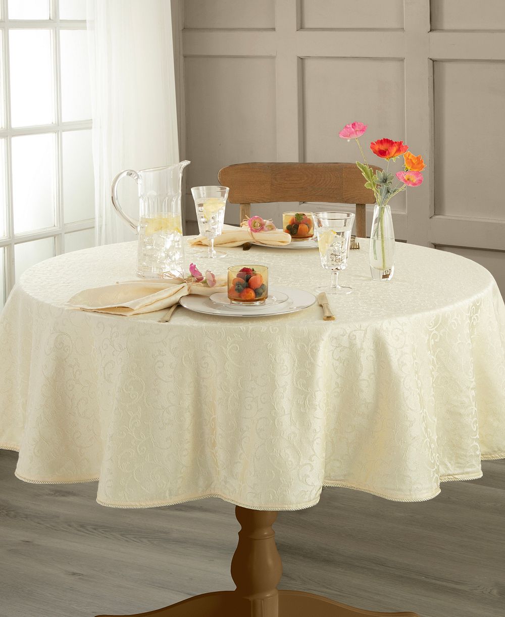 Скатерть Lenox Opal Innocence круглая, 70 дюймов, слоновая кость