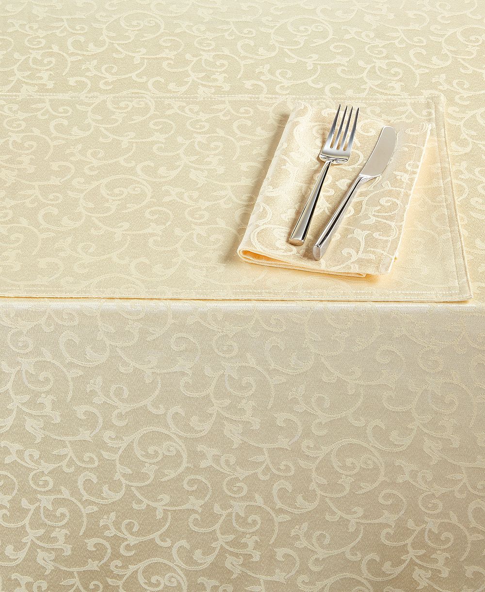 Lenox Opal Innocence Oblong 60" x 120" Ivory Tablecloth
