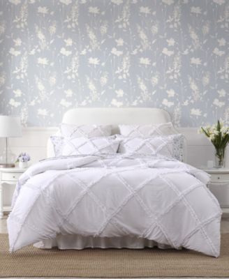 Laura Ashley Norah Solid Microfiber 2 Piece Comforter Set, Twin XL