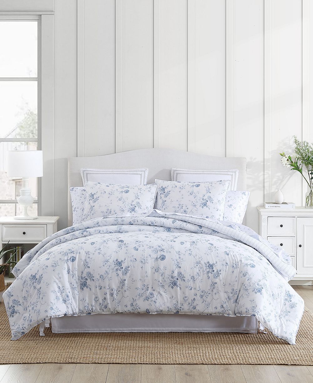 Laura Ashley Belinda Cotton Reversible 2 Piece Comforter Set, Twin XL