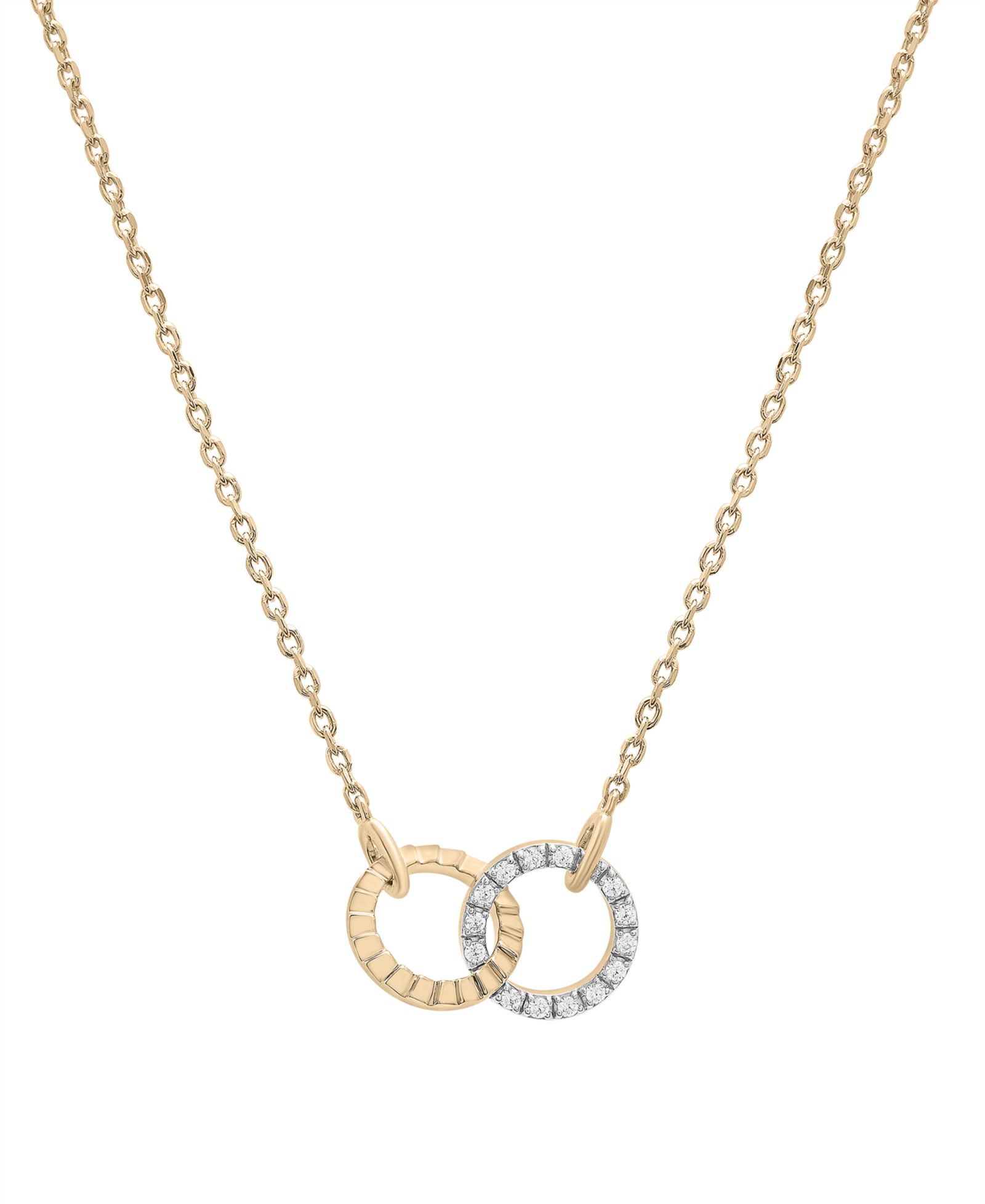 Подвеска Audrey by Aurate Diamond Connected Circles 18" в золотом вельме 1/10 ct. t.w.