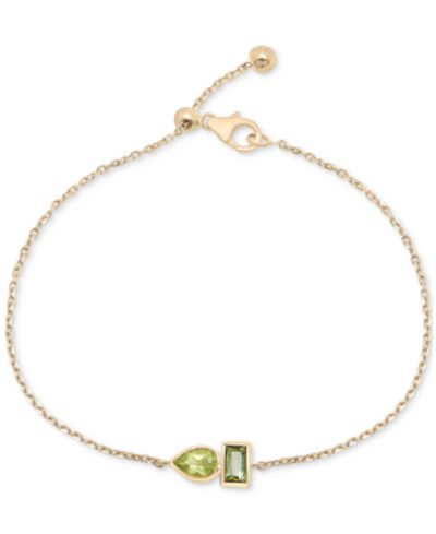 Audrey by Aurate Peridot (3/8 ct. t.w.) & Green Tourmaline (1/3 ct. t.w.) Link Bracelet in Gold Vermeil, Created for Macy's