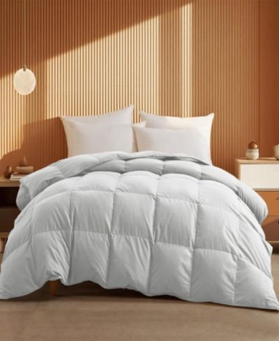 UNIKOME Warm and Cozy 360 Thread Count All Season Down and Feather Fiber Comforter, Full/Queen