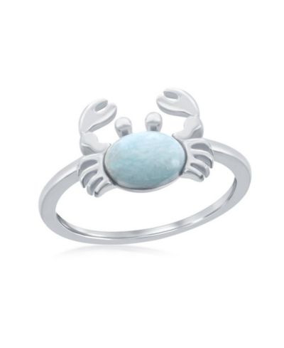 Sterling Silver Larimar Crab Ring