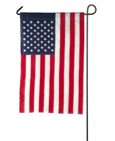 Evergreen American Flag Garden Applique Embroidered Flag 12.5 x 18 Inches Indoor Outdoor Decor