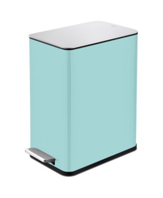 Узкая мусорная корзина Qualiazero 10L / 2.6 Gallon Slim Step Can - Shiny Baby Blue