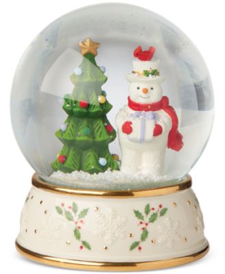 Lenox Happy Holly Days Snowman & Tree Snow Globe
