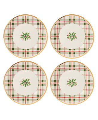 Lenox Holiday Plaid Accent Plates, Set of 4