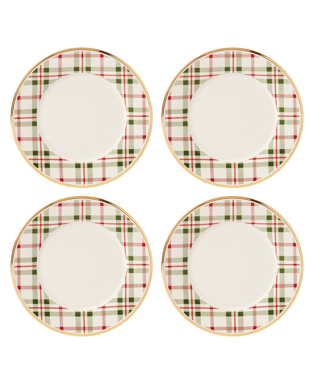 Lenox Holiday Plaid Dinner Plates, Set of 4