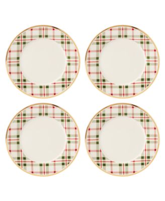 Lenox Holiday Plaid Dinner Plates, Set of 4