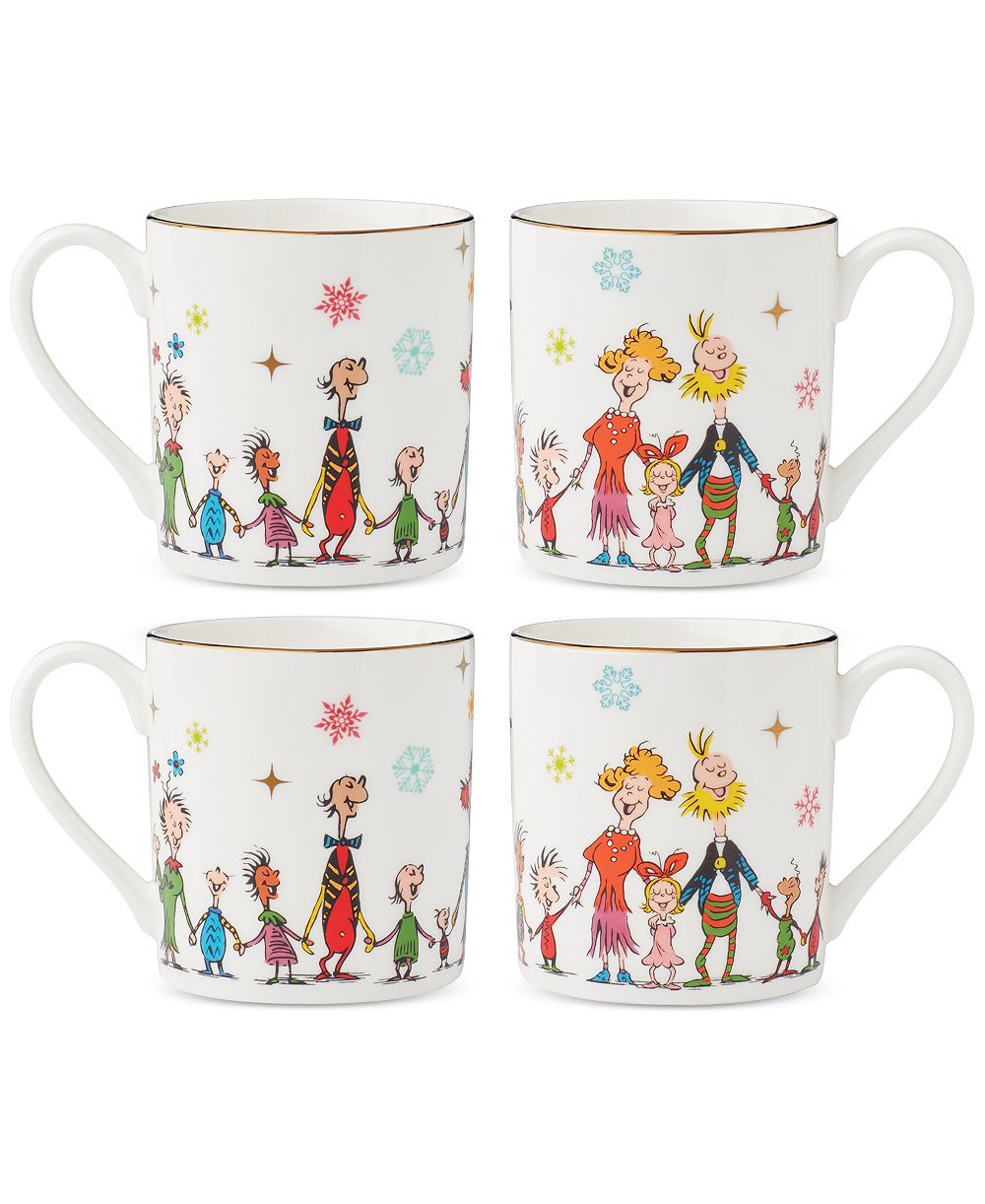 Кружки Lenox Merry Grinchmas, набор 4 шт