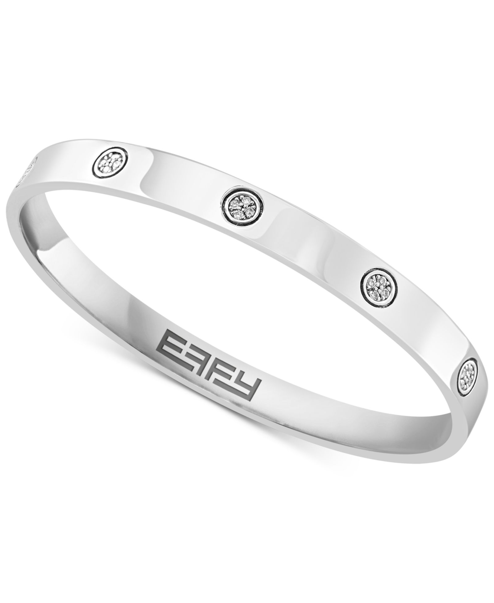 Браслет-бэнгл EFFY® Diamond Cluster Inset в Sterling Silver (1/6 ct. t.w.)