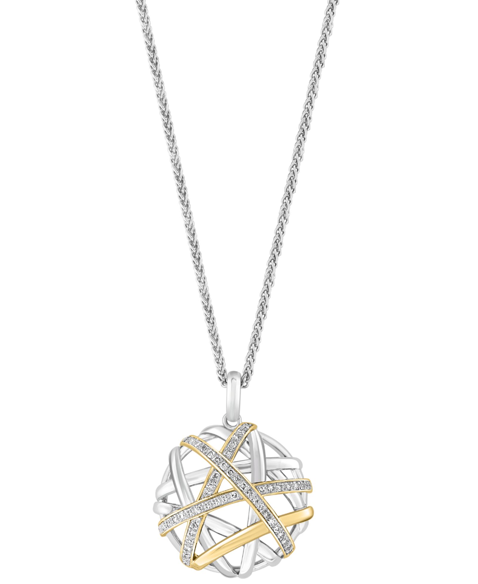 Подвеска EFFY® Diamond Intertwining 18" в Sterling Silver & 14k Gold-Plate