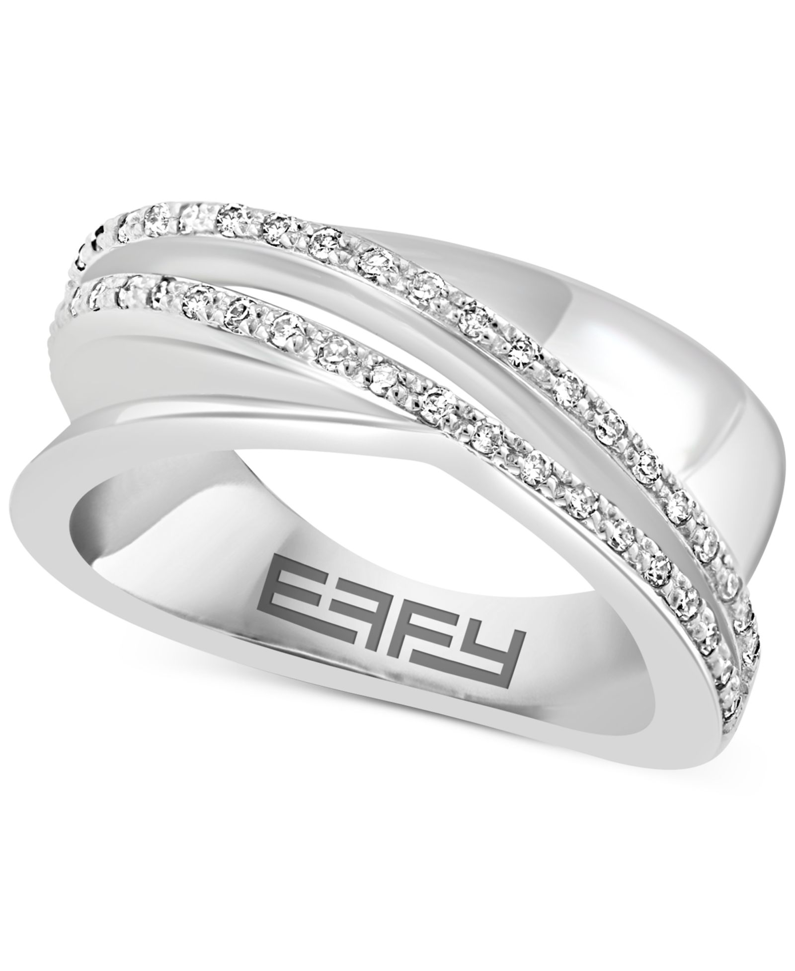 EFFY® кольцо Statement Crossover с бриллиантом (1/5 ct. t.w.) из стерлингового серебра