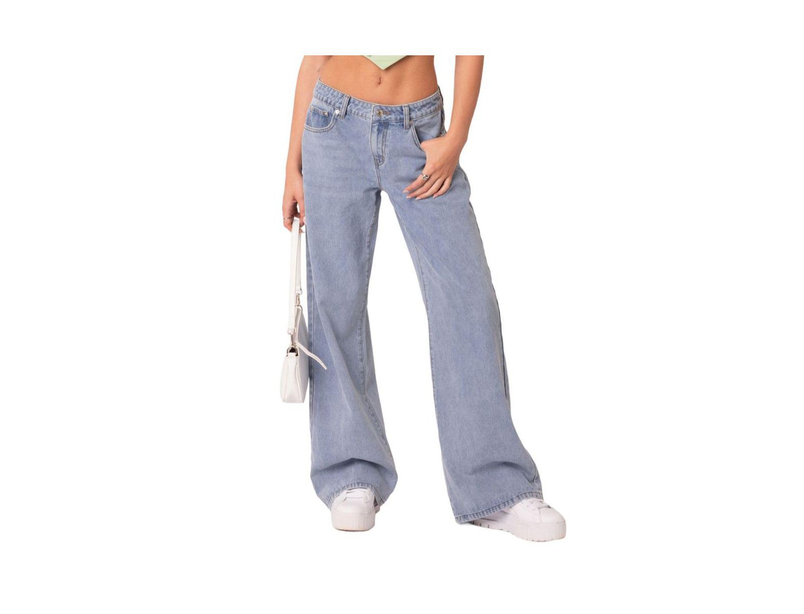 Edikted Женский Raelynn Washed Low Rise Jeans