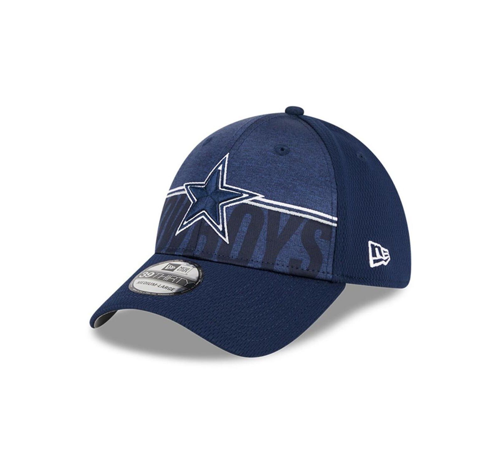 Мужская кепка New Era Navy Dallas Cowboys 2023 NFL Training Camp 39THIRTY Flex Fit