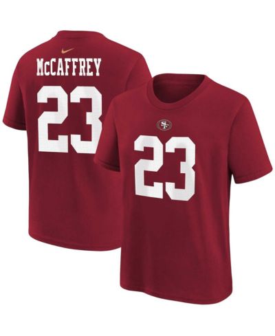 Little Boys and Girls Nike Christian McCaffrey Scarlet San Francisco 49ers Player Name and Number T-shirt