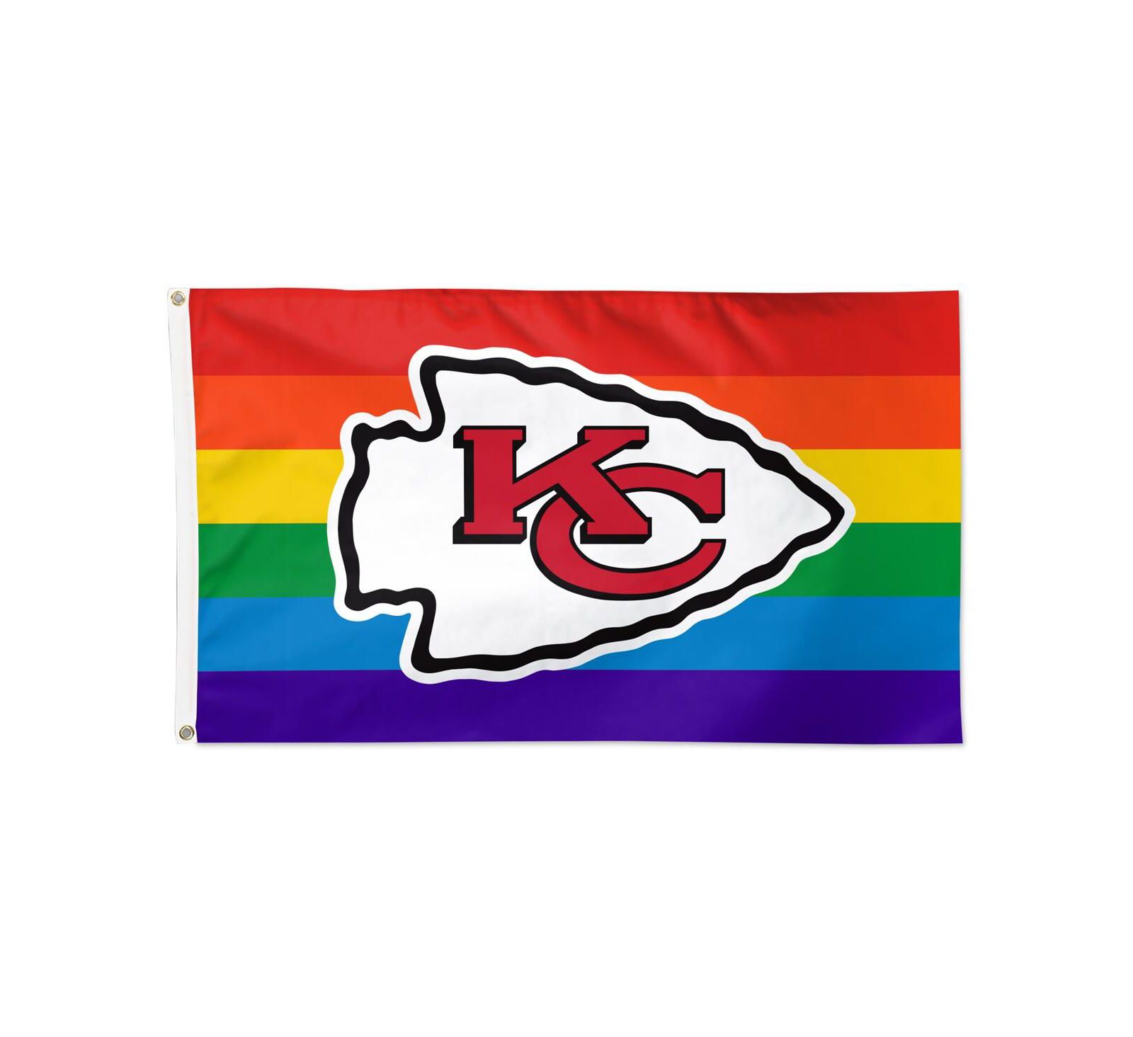 Декоративный флаг Wincraft Kansas City Chiefs Pride 1-Sided Deluxe 3' x 5'