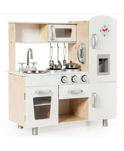 Costway Игровой набор детской кухни Vintage Play Kitchen с водой