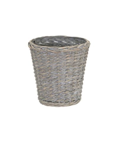 Household Essentials Wicker Waste Basket, Willow Weave Painted Includes Plastic Liner