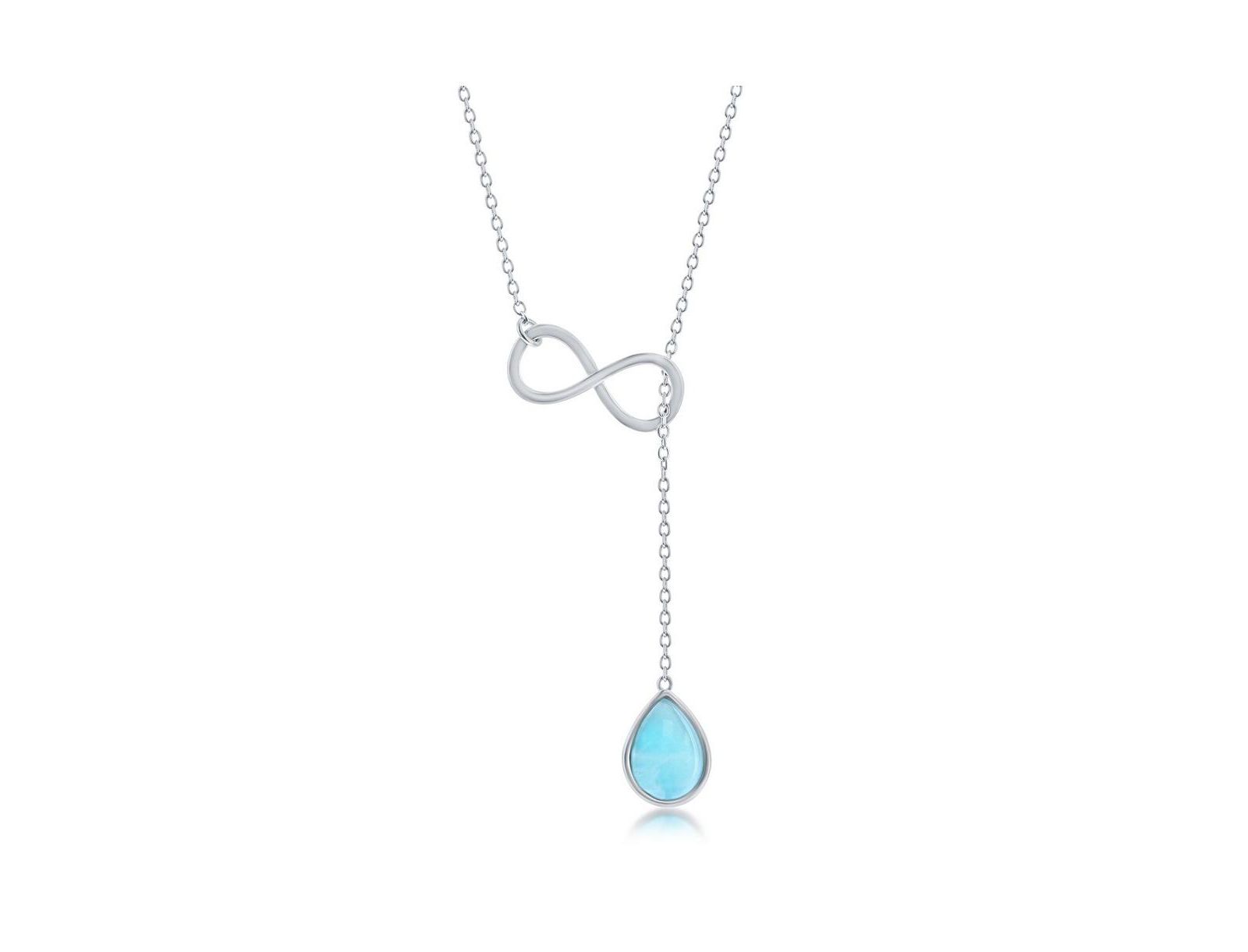 Ожерелье-ларимар Infinity Lariat из стерлингового серебра