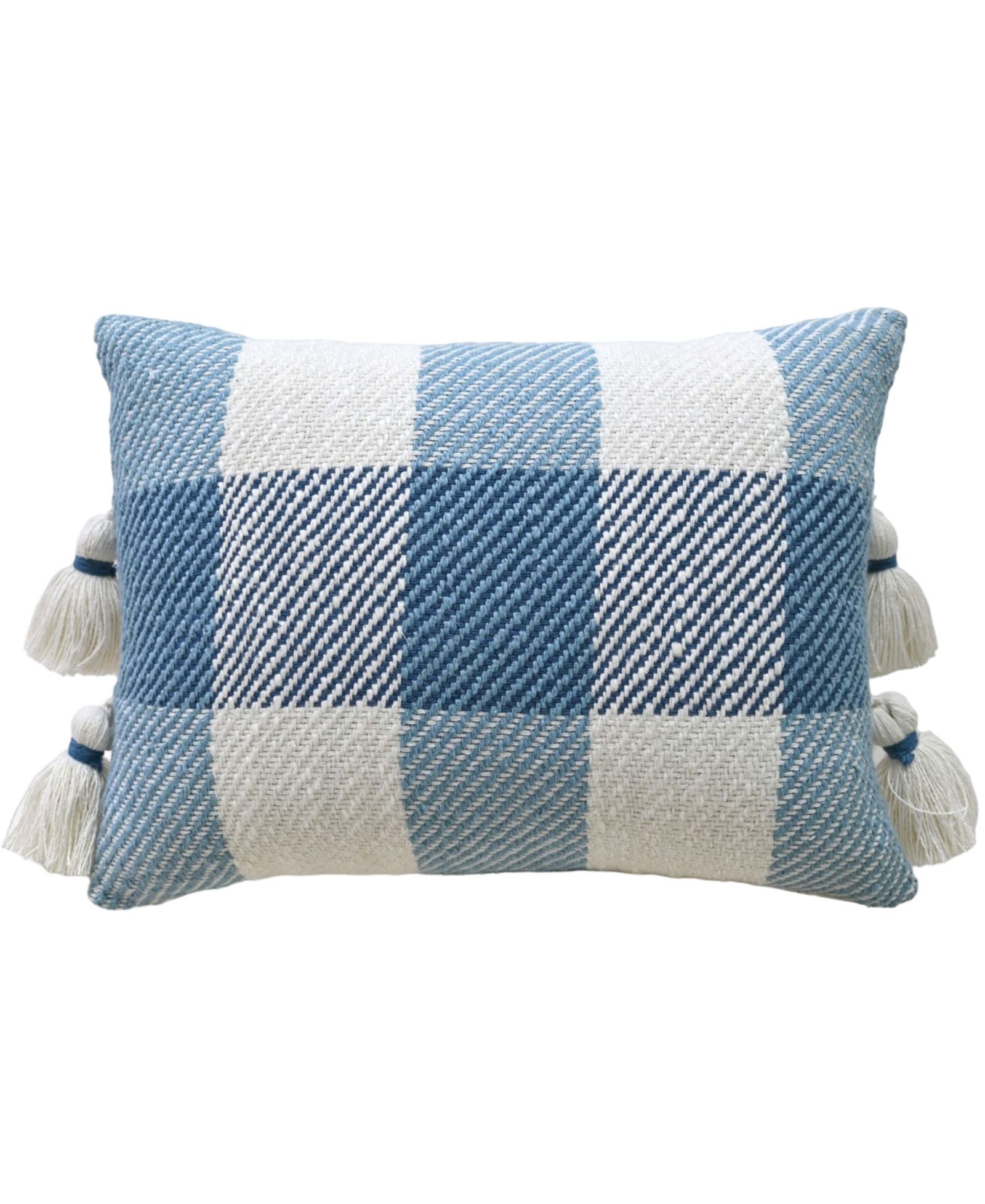 Vibhsa Linden Street Handloom Woven Textured Plaid Decorative Pillow, 14'' x 20''