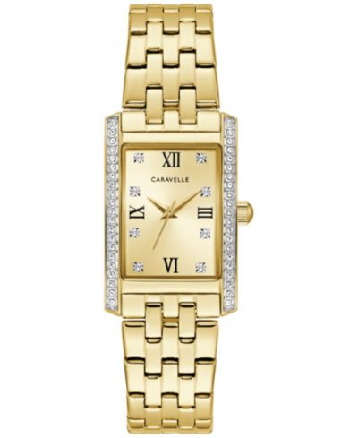 Женские наручные часы Caravelle Bulova с золотистым стальным браслетом 22mm