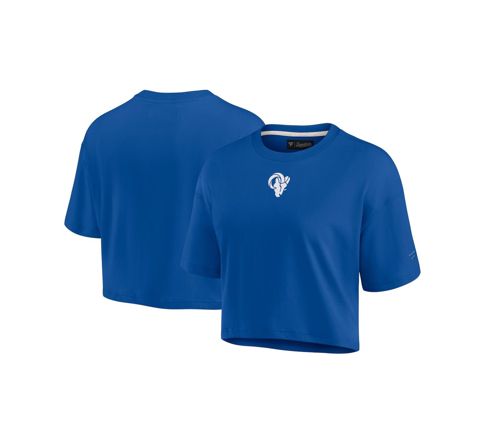 Женская укороченная футболка Fanatics Signature Royal Los Angeles Rams Super Soft Short Sleeve