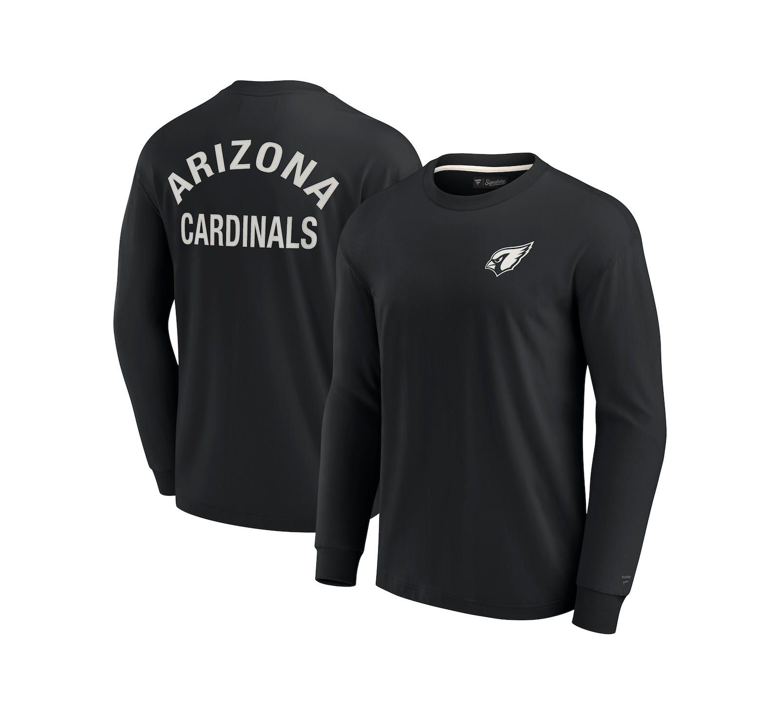 Мужская и женская футболка Fanatics Signature Black Arizona Cardinals с длинным рукавом