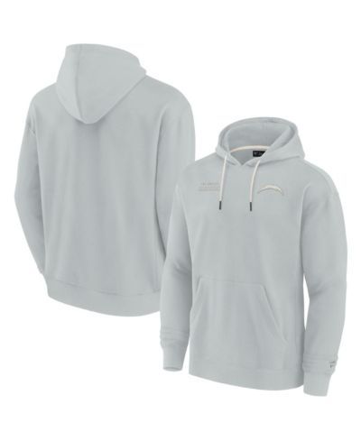 Унисекс худи Fanatics Signature серый мягкий флис с логотипом Los Angeles Chargers