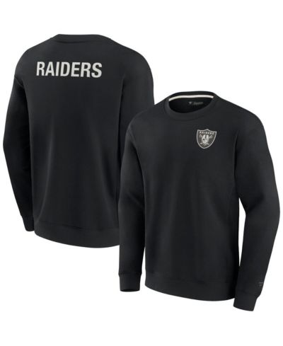 Мужская и женская толстовка Fanatics Signature Black Las Vegas Raiders Super Soft Pullover Crew