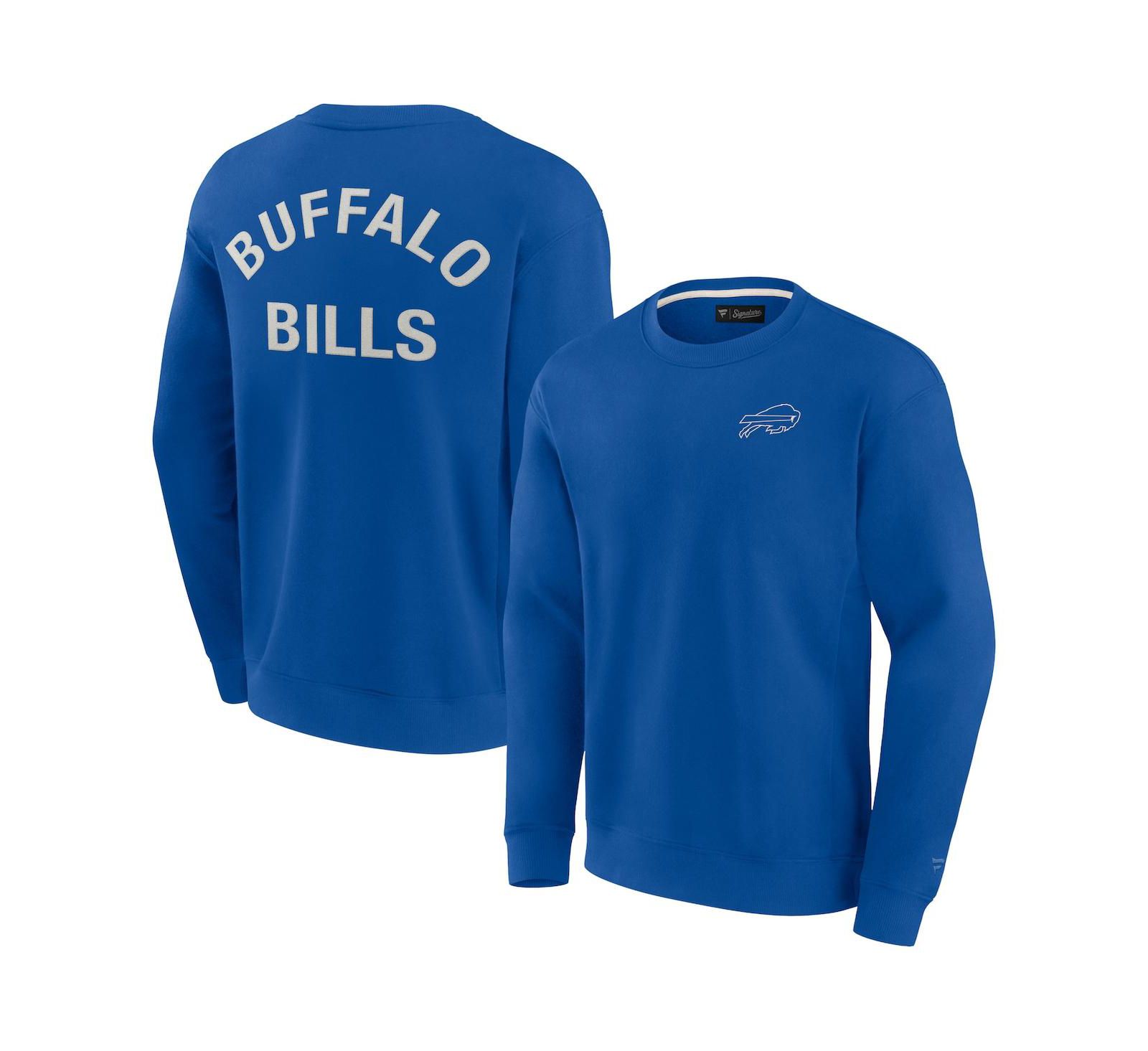 Мужской и женский свитшот Fanatics Signature Royal Buffalo Bills Super Soft Pullover Crew