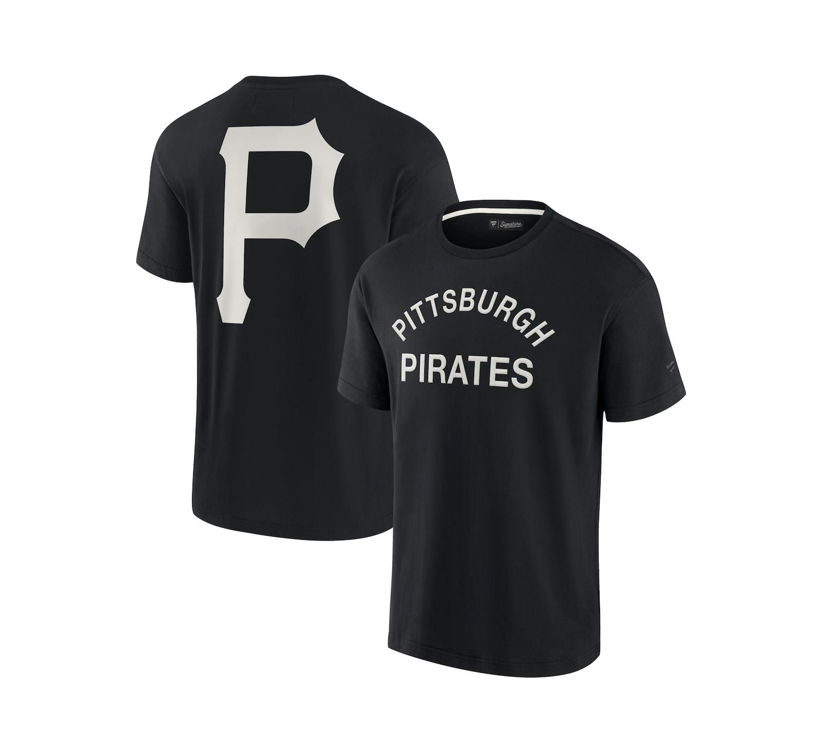 Мужская и женская футболка Fanatics Signature Pittsburgh Pirates, черная, мягкая