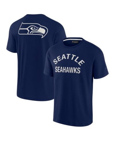 Fanatics Signature Мужская и женская супермягкая футболка с коротким рукавом Seattle Seahawks Navy College