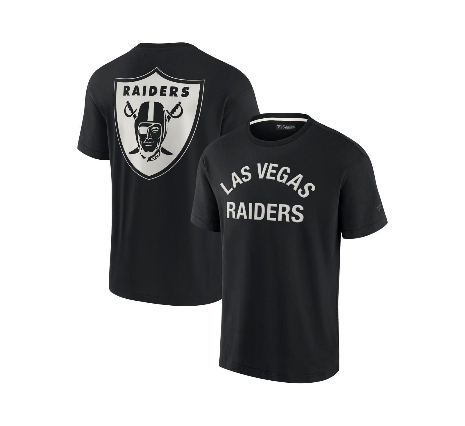 Men's and Women's Fanatics Signature Black Las Vegas Raiders Super Soft Short Sleeve T-shirt