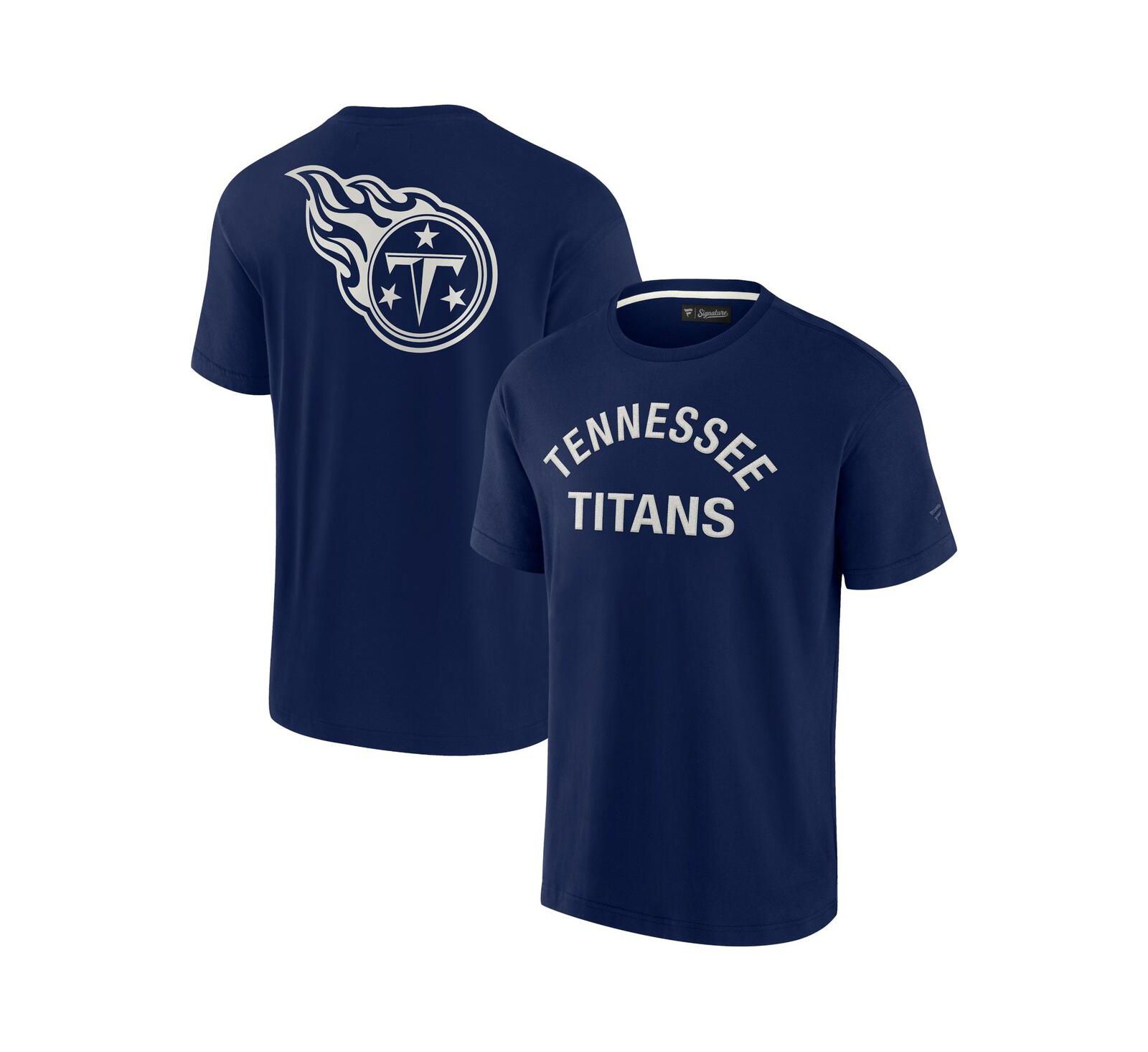 Мужская и женская футболка Fanatics Signature Navy Tennessee Titans Super Soft Short Sleeve