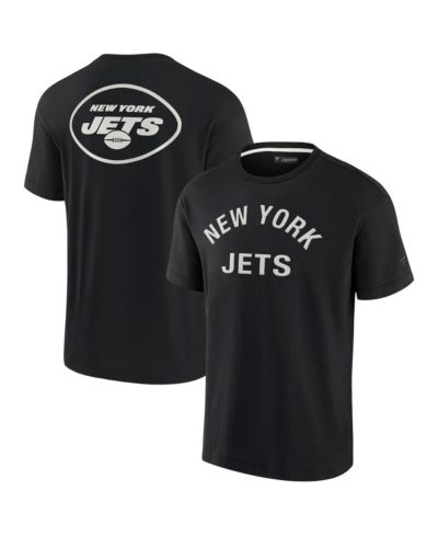 Мужская и женская футболка Fanatics Signature Black New York Jets Super Soft Short Sleeve