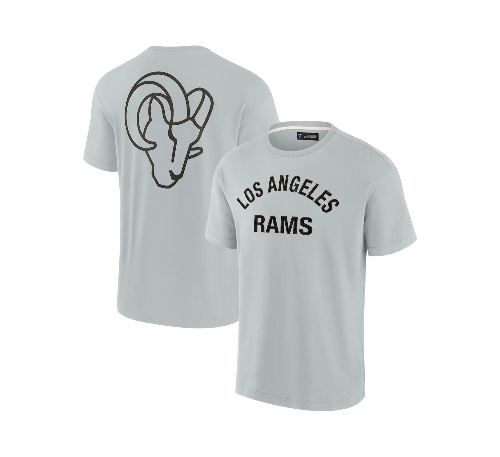 Fanatics Signature Мужская и женская футболка Los Angeles Rams, мягкая, серая