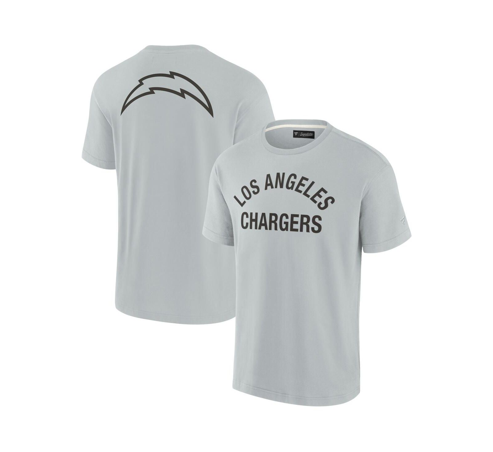 Мужская и женская футболка Fanatics Signature Los Angeles Chargers, серая, мягкая