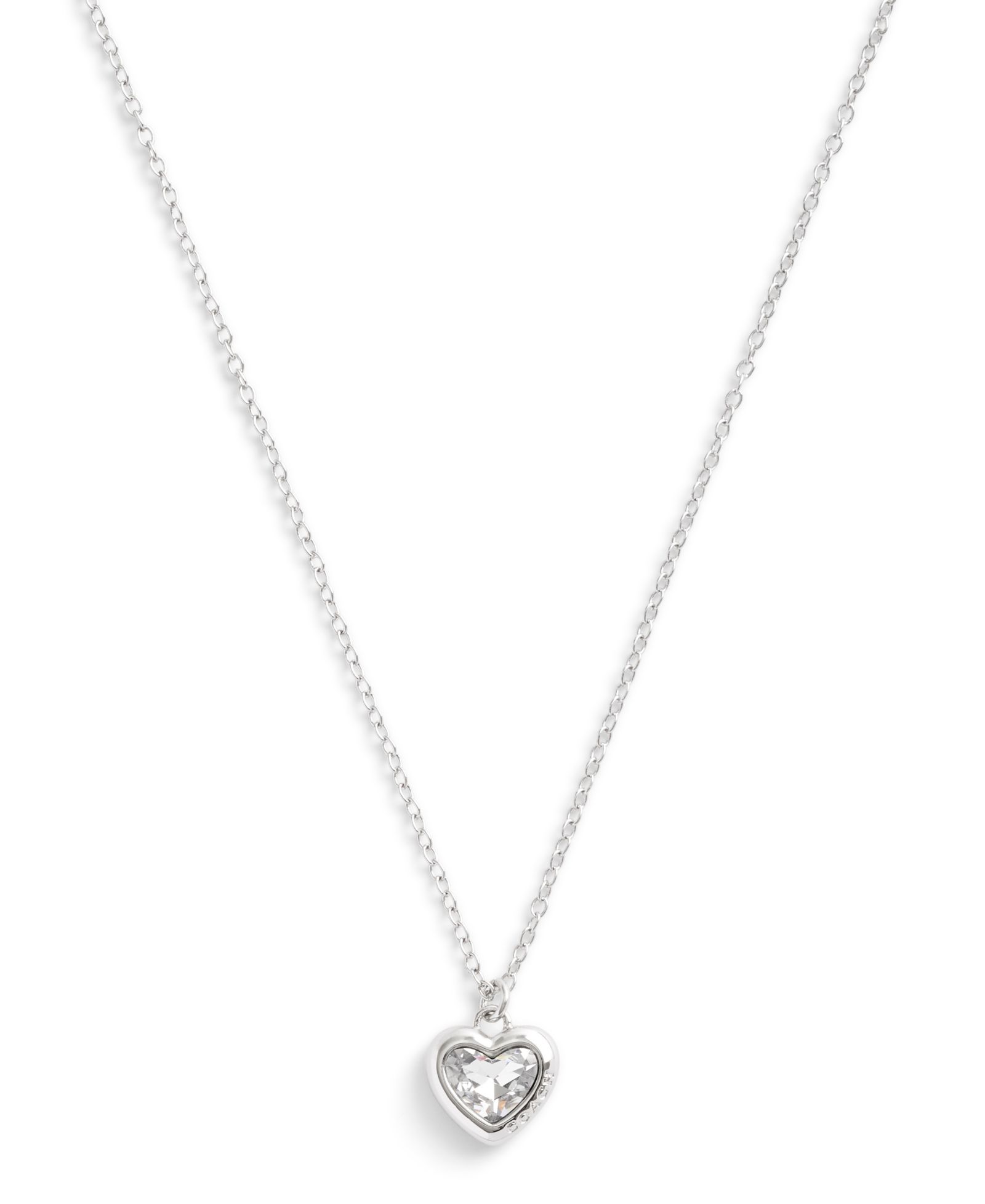 COACH Faux Stone Heart Pendant Necklace