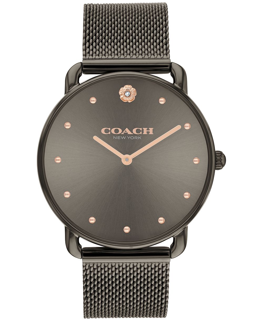 Женские часы COACH Elliot Grey Stainless Steel Mesh Bracelet 36mm