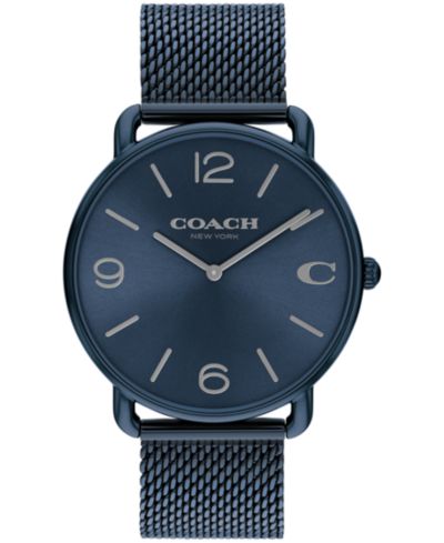 Часы COACH Unisex Elliot Blue Stainless Steel Mesh Bracelet 41mm