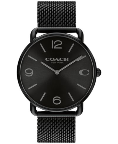COACH Часы наручные унисекс Elliot, черная стальная сетка, 41mm